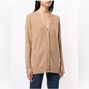 Nili Lotan Malory Camel 100% Cashmere Button Front Cardigan Size XS